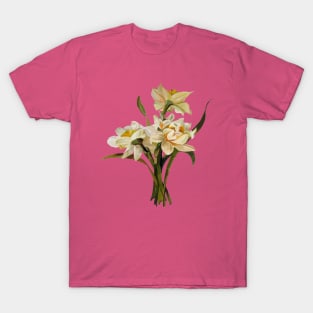 Double Narcissi Spring Flower Daffodil Bouquet Cut Out T-Shirt